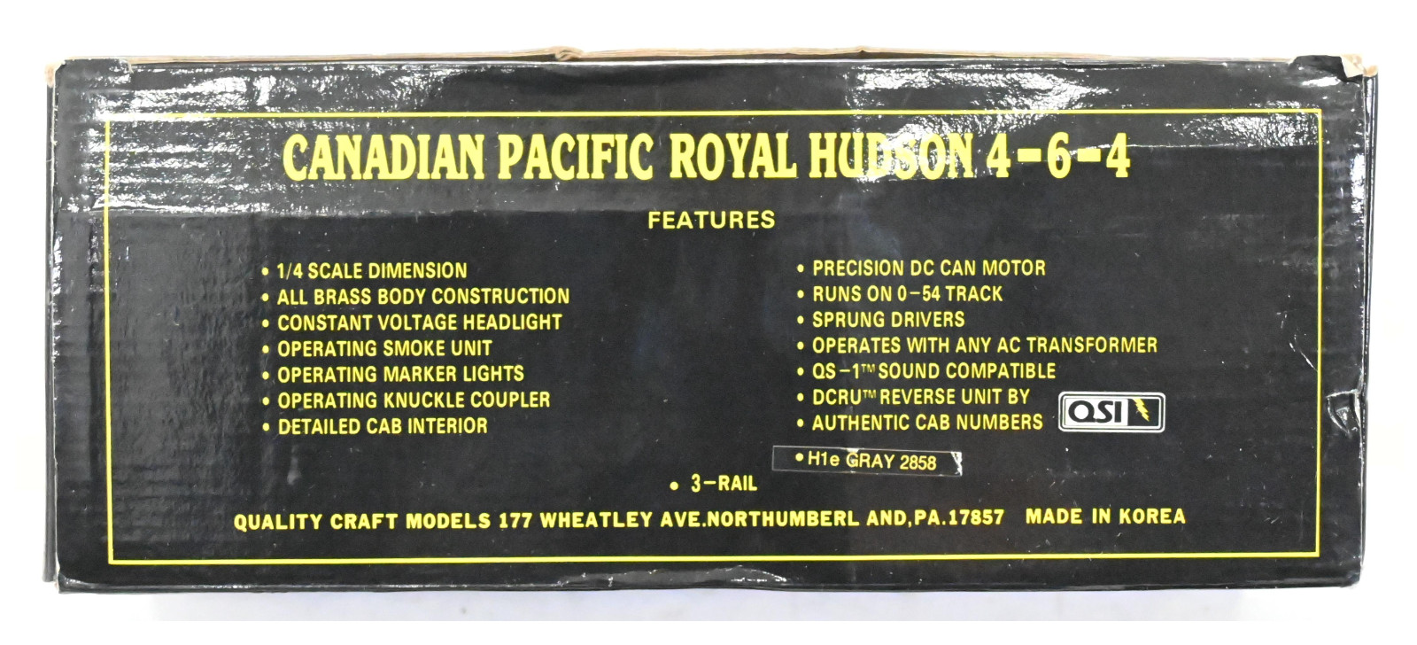 Weaver Canadian Pacific Royal Hudson 4-6-4 Steam Engine & Tender 3 Rail