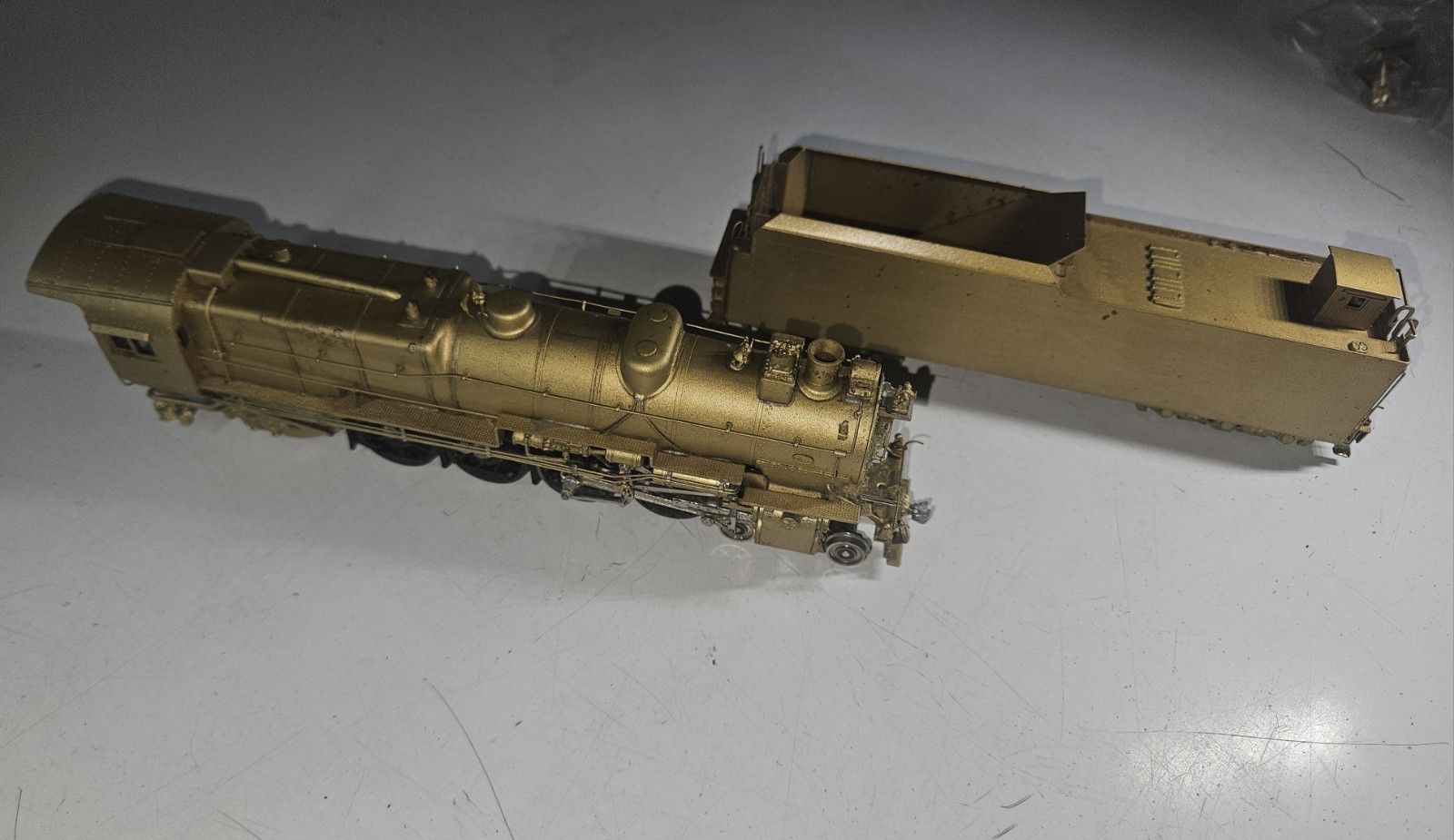 WESTSIDE MODEL CO. HO SCALE BRASS STEAM LOCOMOTIVE AND TENDER, PENNSYLVANIA M-1A