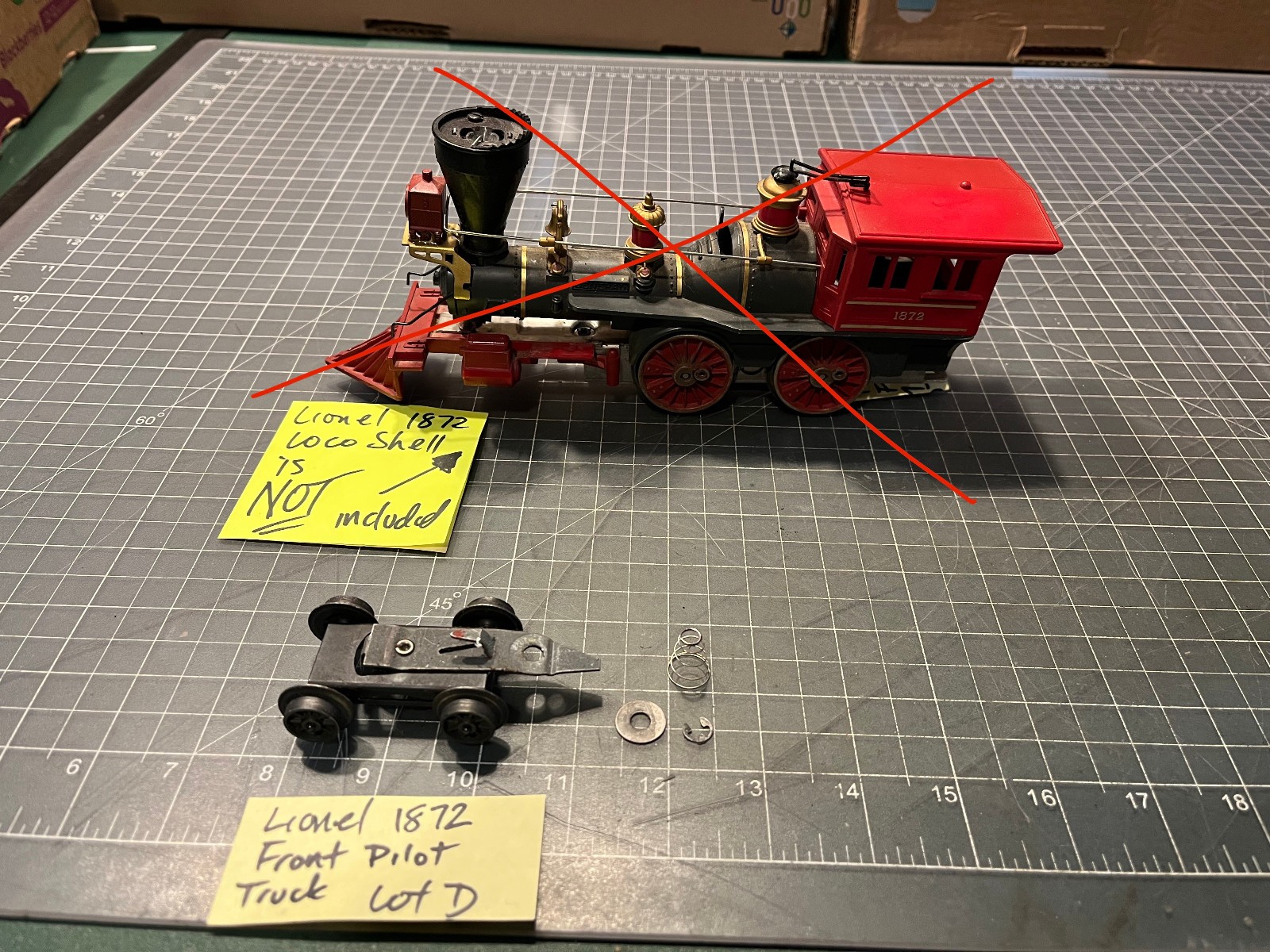 Lionel O Train The General 1872 Locomotive FRONT PILOT TRUCK ASSEMBLY PART LOT D