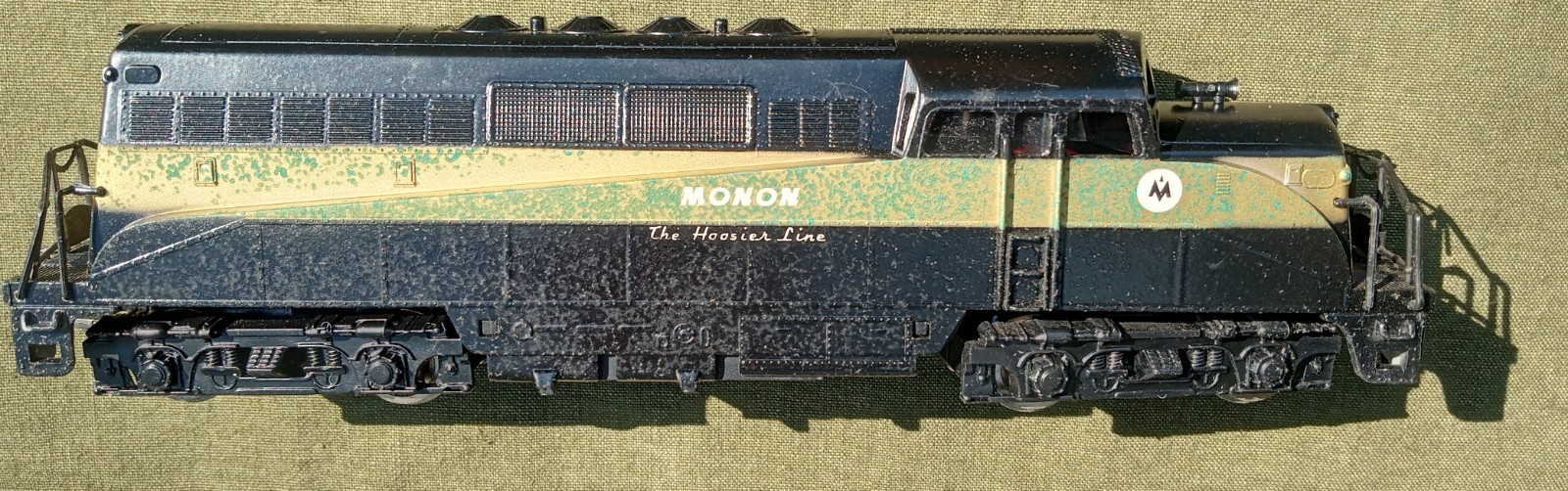 AHM HO Monon BL-2 Road Switcher Locomotive Used Boxed Untested Vtg 1970s