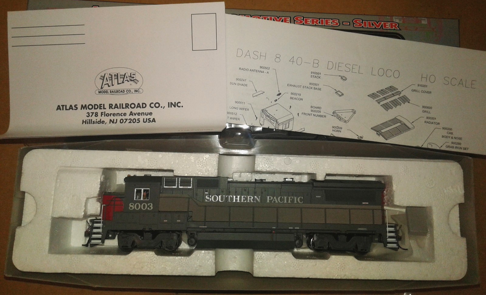 HO SCALE ATLAS GE B39-8 SOUTHERN PACIFIC SP #8003 7289