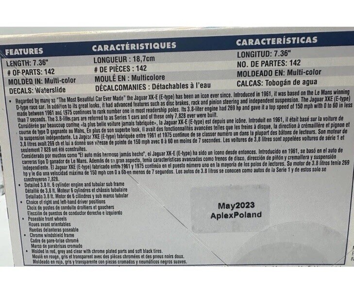 CARRERA REVELL OF AMERICAS INC 1/24 Jaguar XK-E E-Type RMX854509 Plastics NEW IB