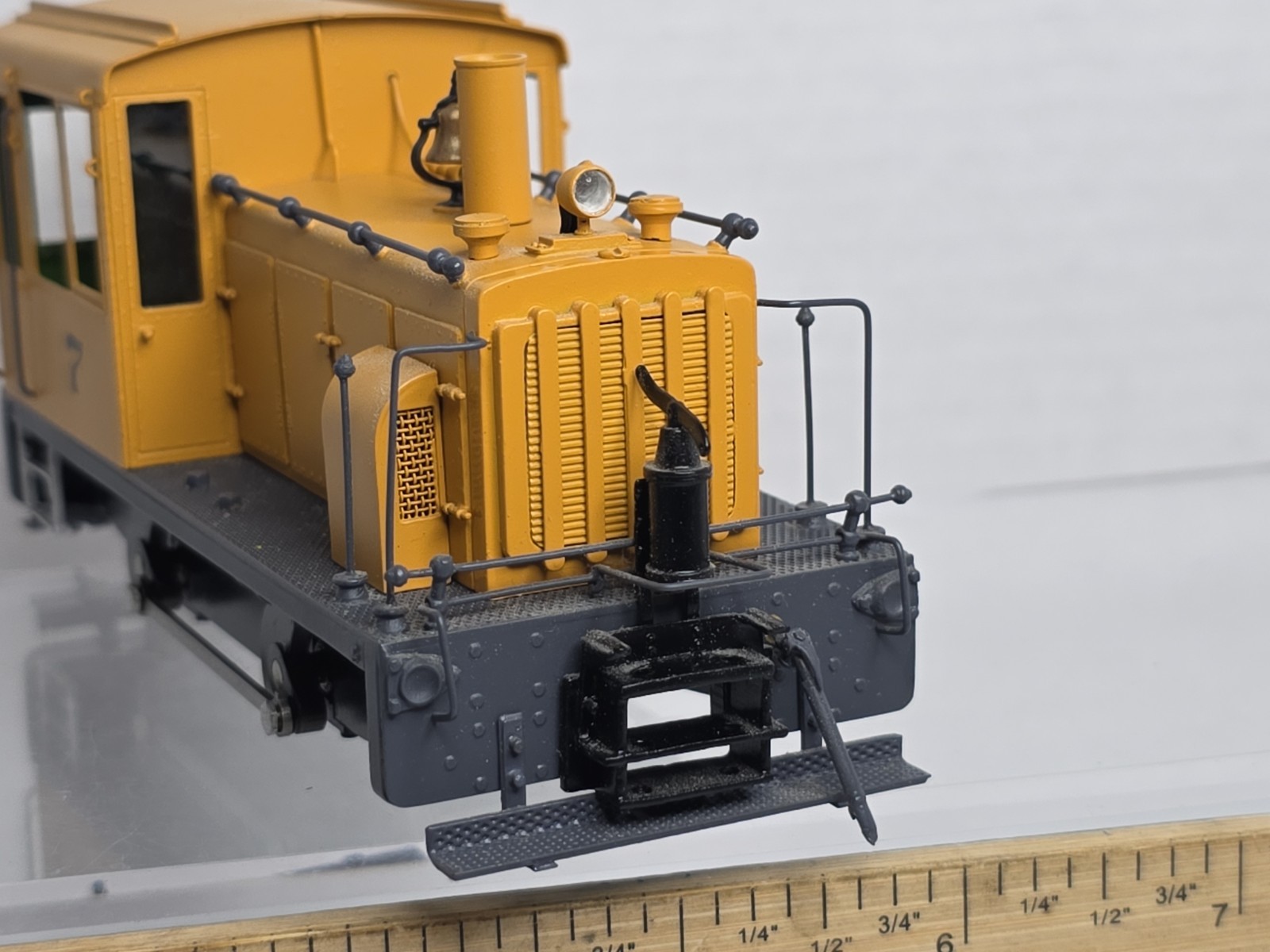 AMS On3 Scale Brass DC/DCC Sound Plymouth Diesel Switcher #7 Runs Well Ex/No Box
