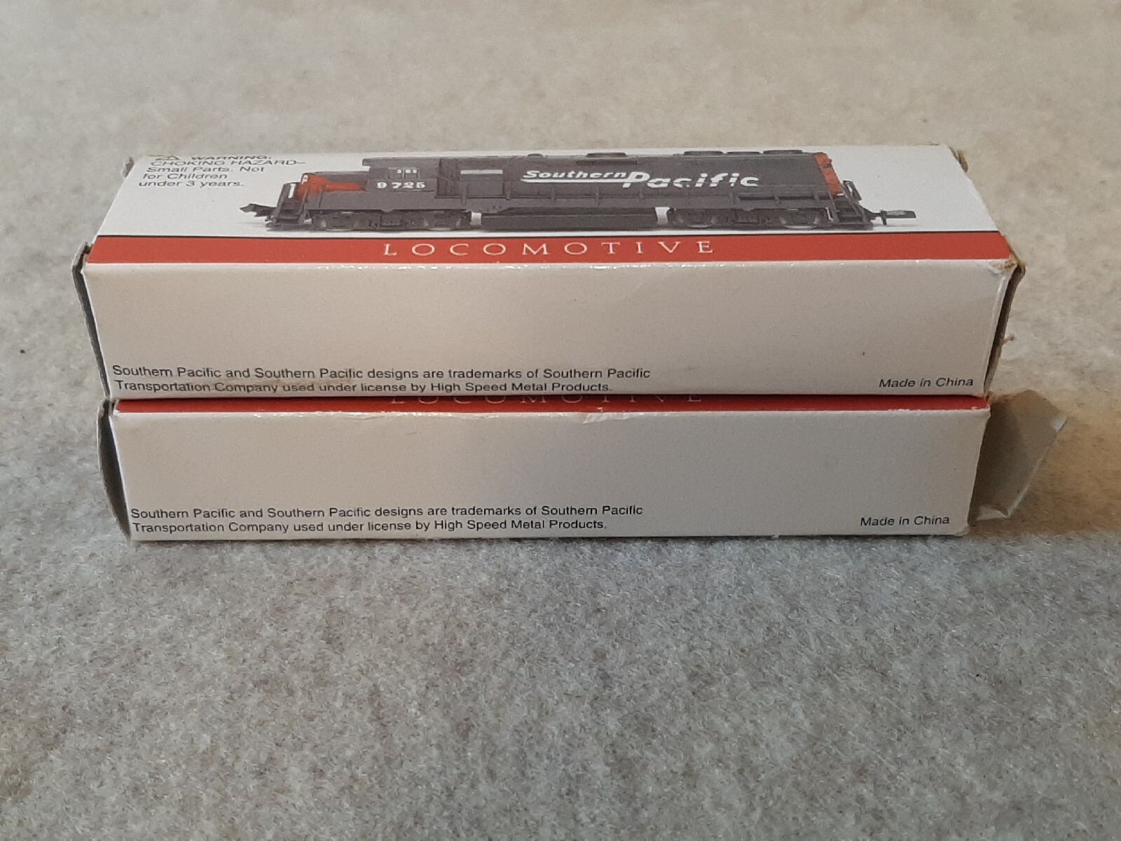 Pair #418 High Speed Metal Products Toy Train Locomotives SOUTHERN PACIFIC 9725