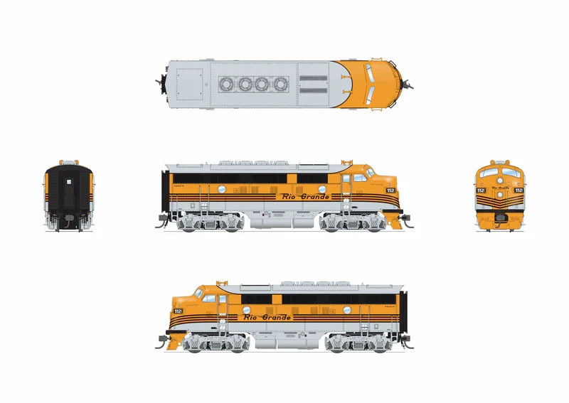 Broadway Ltd HO 9667 Denver & Rio Western F3A F3B SET Stealth DCC Ready Paragon