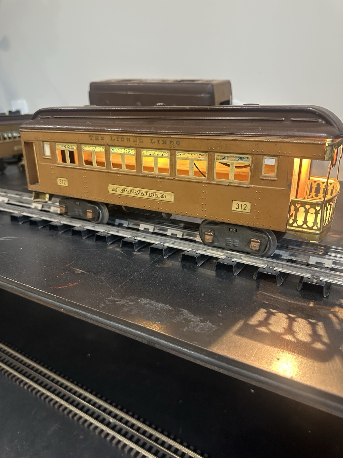 Lionel 318 Standard Gauge 4pc Set 0-4-0 State Brown 1924-32 Runs Reverses Lights