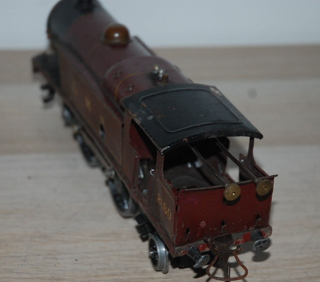HORNBY O GAUGE CLOCKWORK No 2 SPECIAL TANK LOCOMOTIVE IN RED LMS LIVERY
