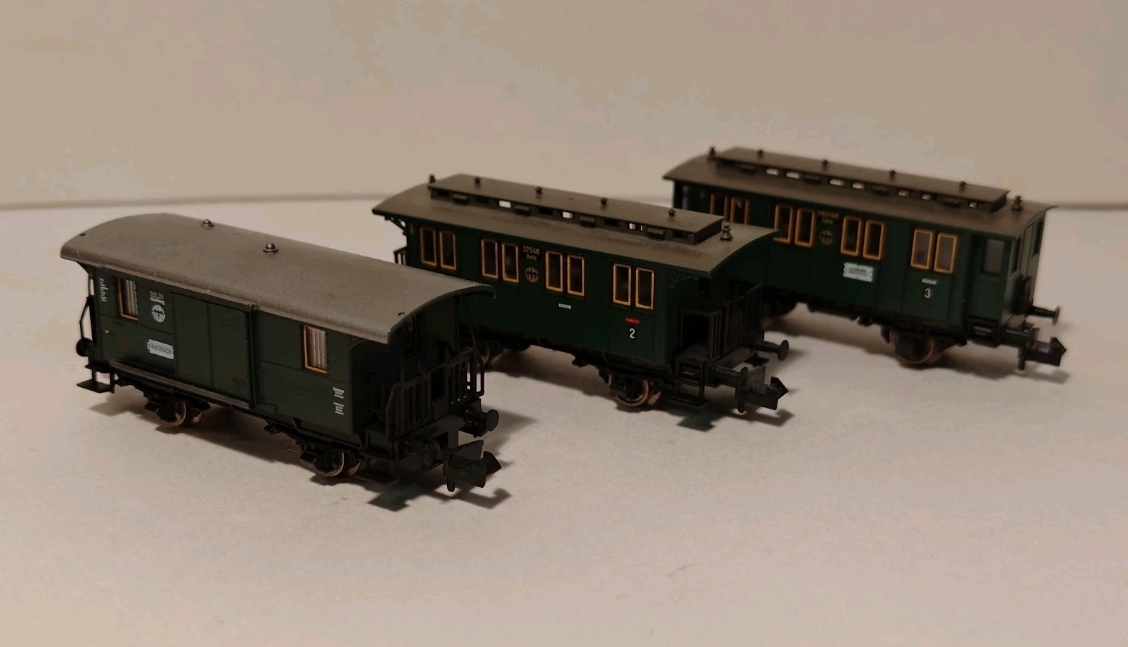 N Scale Fleischmann Maffei Lok 7 Steam Locomotive With Passenger Car Set Rare