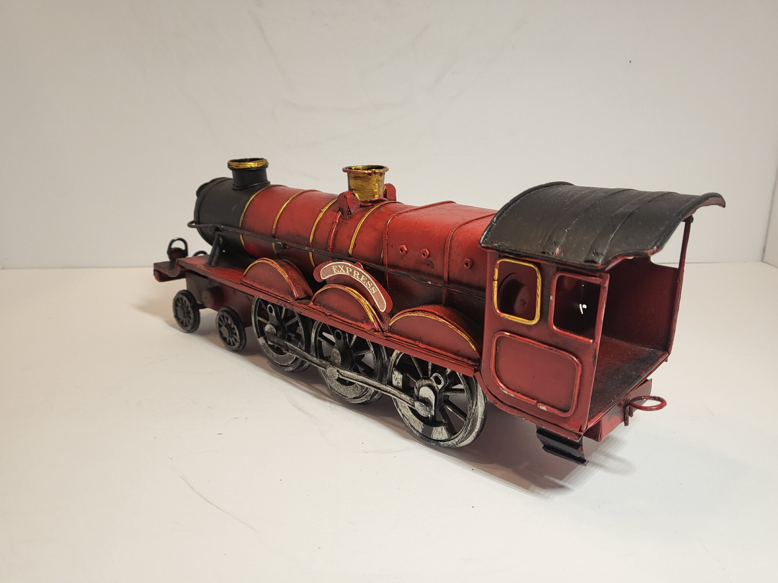 Vintage-Look Red Locomotive Tin Metal Steam Train Engine Model 14 ” Long