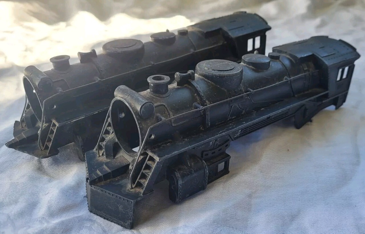 Vintage Marx 1950’s Diecast Steam Locomotive 666 Junkyard Body Lot Of 2