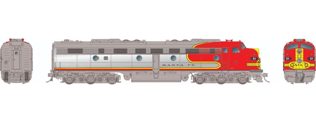 Rapido ~ HO Scale ~ EMD E8mA ~ Santa Fe AT&SF #80L ~ DC Version ~ 28072