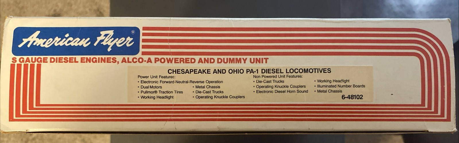 American Flyer 6-48102 S Gauge Chesapeake & Ohio PA-1 Diesel Locomotive Set EX