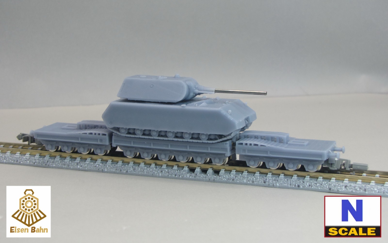 1/160 (N-scale)WWII German Super heavy railway transporter & Maus tank resin kit