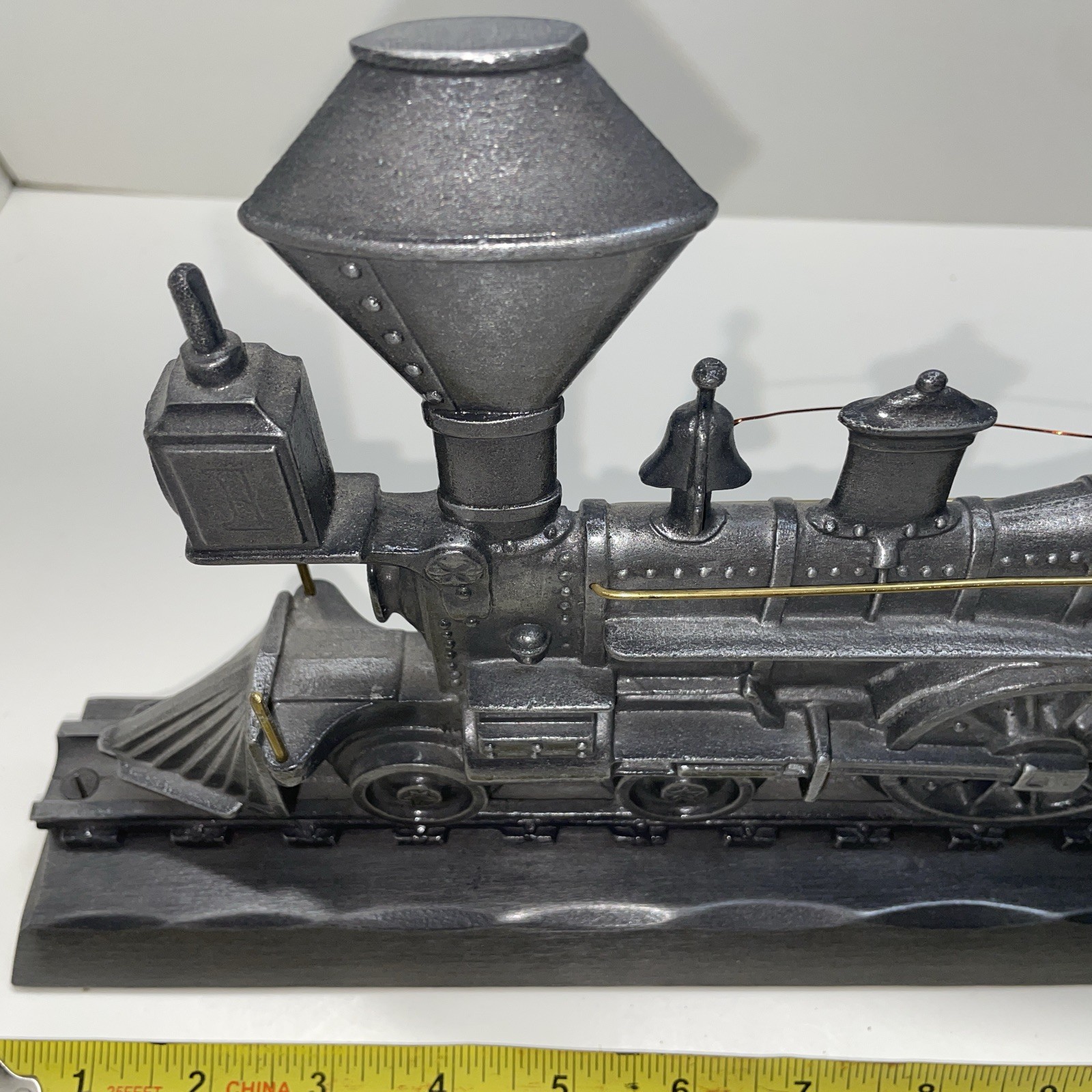 Vtg. Cast Metal Train Locomotive Railroad Mailbox Topper