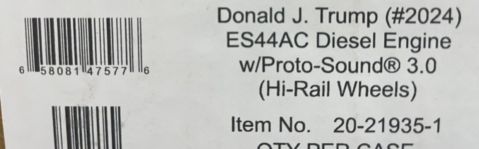 MTH 20-21935-1 Trump MAGA #2024 ES44AC PS3 LEDs Diesel Locomotive O NEW