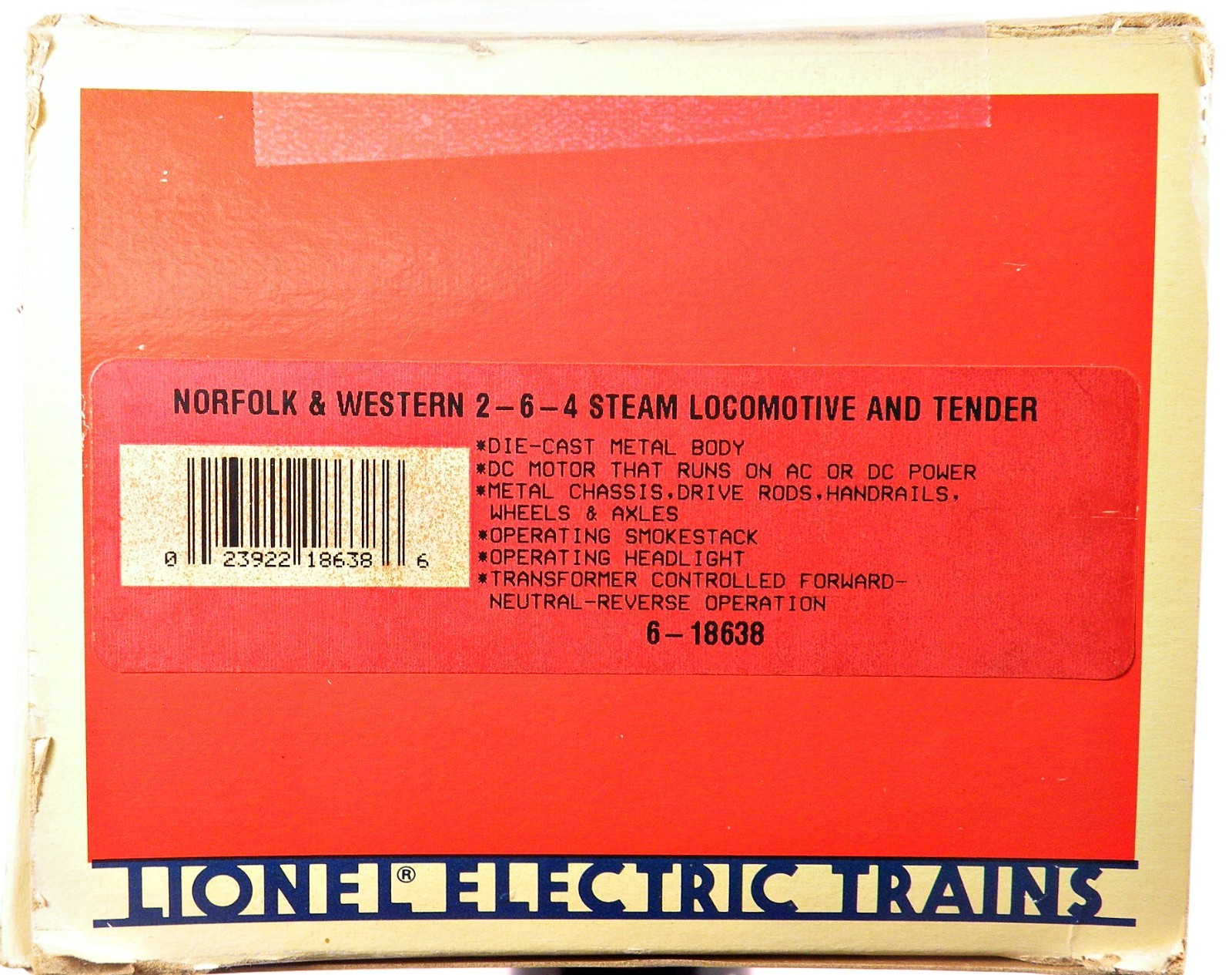 Lionel 6-18638 Norfolk & Western 2-6-4 Steam Loco w/Whistle /9/ 1994