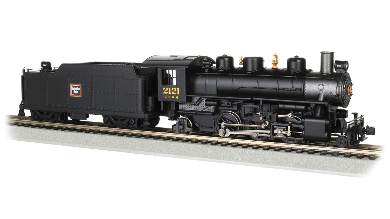 Bachmann 2-6-2 Prairie – Burlington #2121 (with smoke), HO Scale.