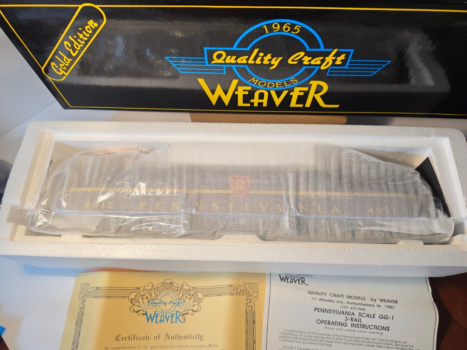 Weaver Pennsylvania “PRR” RR BRASS GG-1 Tuscan Red Electric Locomotive MINT COA