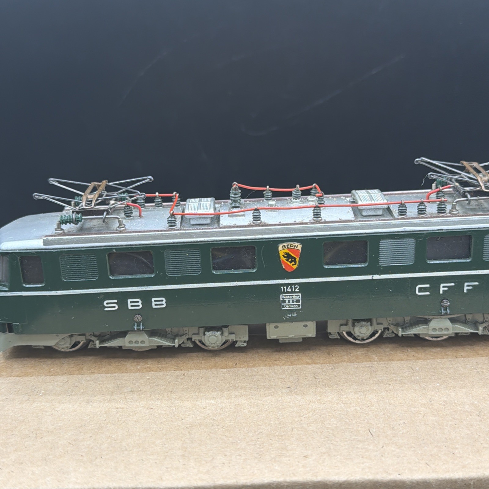 READ Vintage Early Fleischmann HO Scale Dual Motor DC SBB CFF 11412 Locomotive