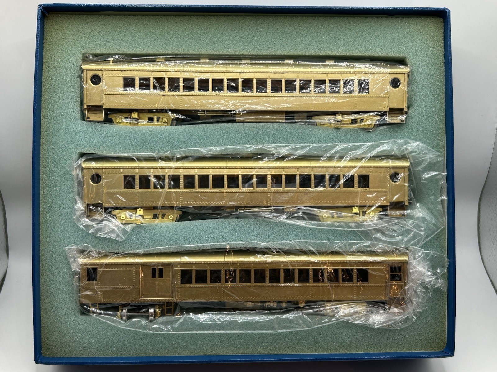 RARE HO NJCB Brass Long Island RR “Ping Pong” MU 3 Car Set – (EX READ)