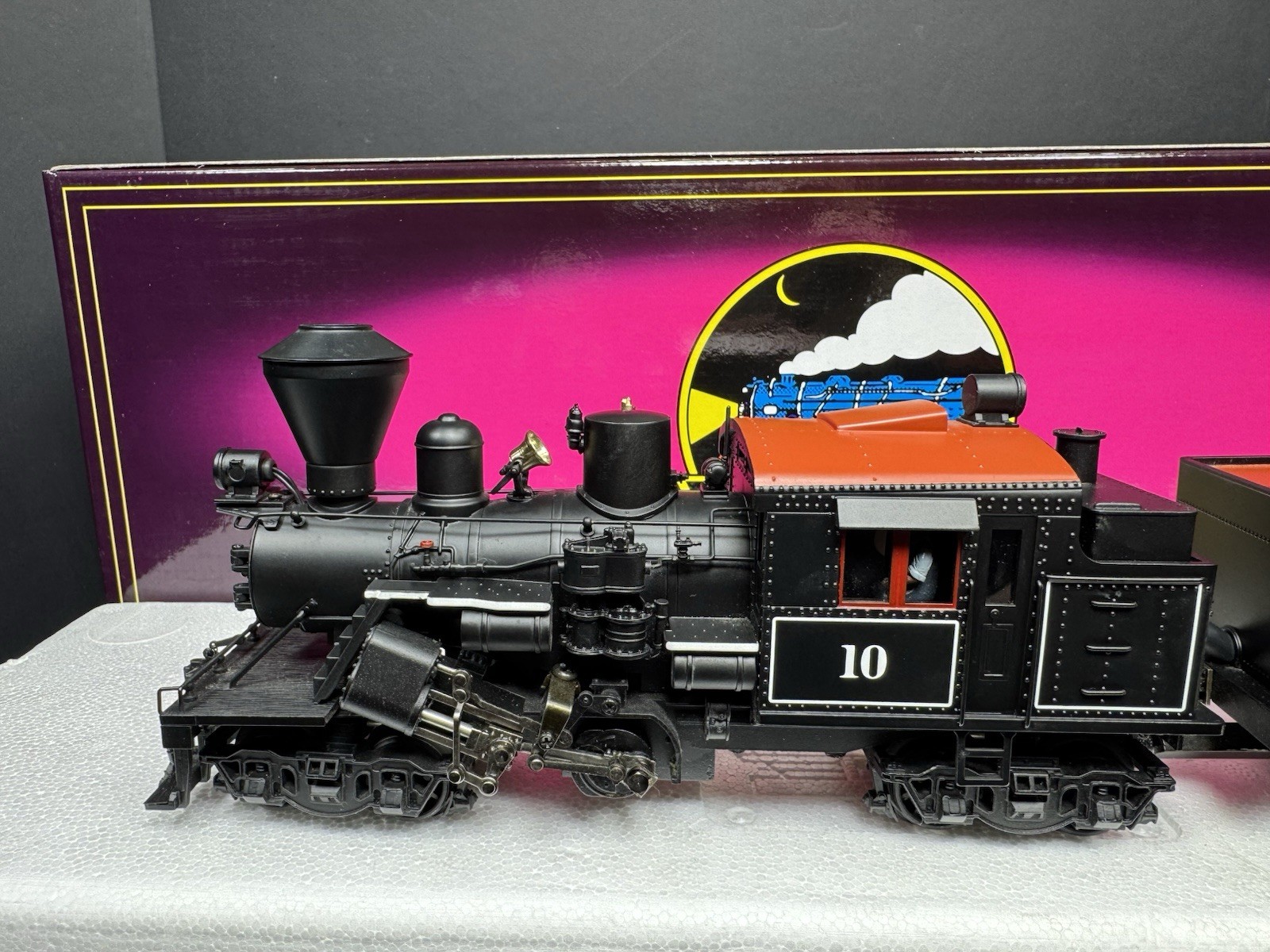 MTH 20-3039-1 Hillcrest Lumber Clmax logging steam engine #10 PS2 BCR LNIB