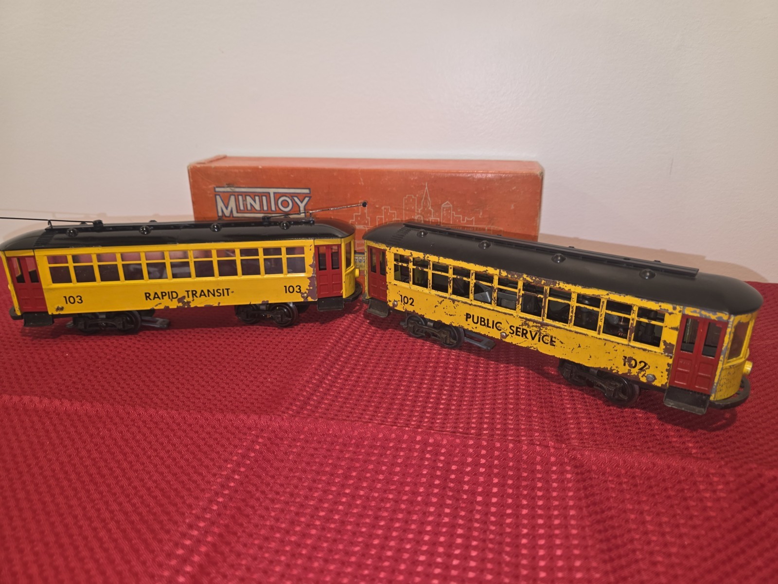 Rare Minitoys O Scale 102 Public Service Trolley & 103 Rapid Transit Trolley