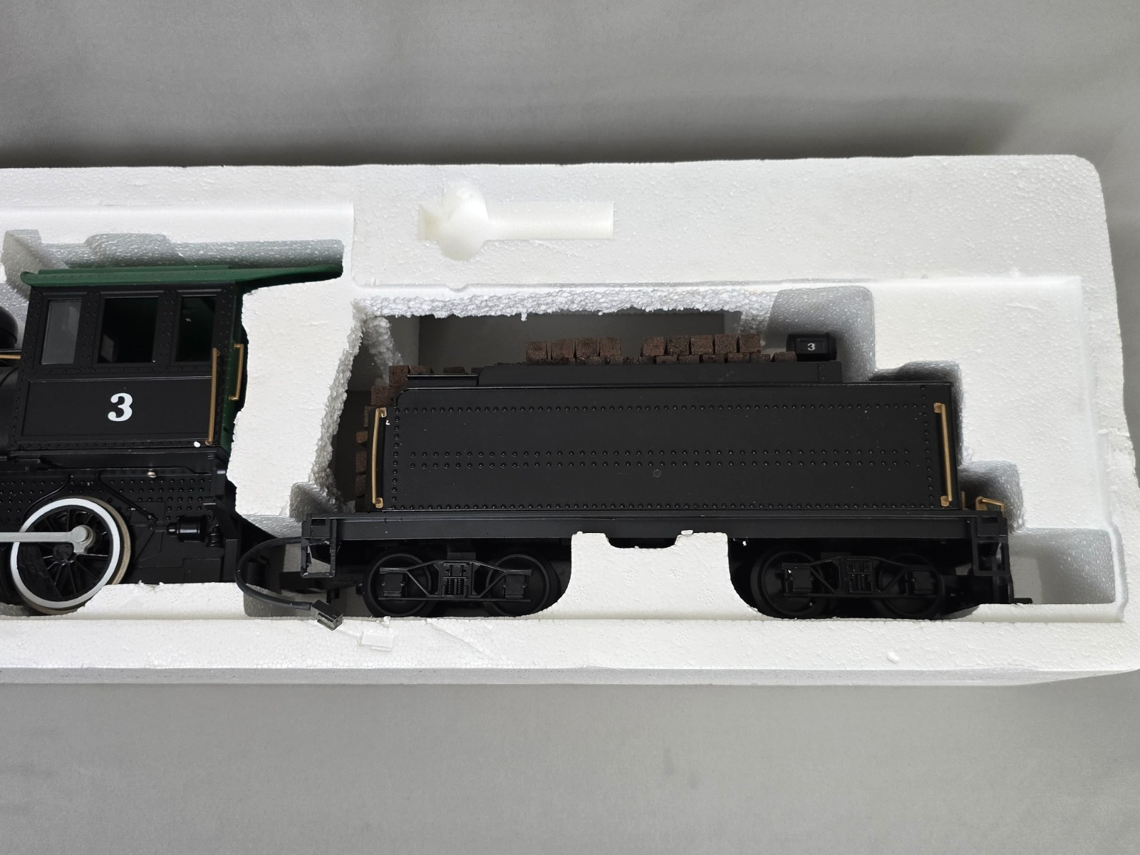 VINTAGE BACHMANN BIG HAULER G SCALE LOCOMOTIVE W/WOOD BURNING TENDER + BOX!
