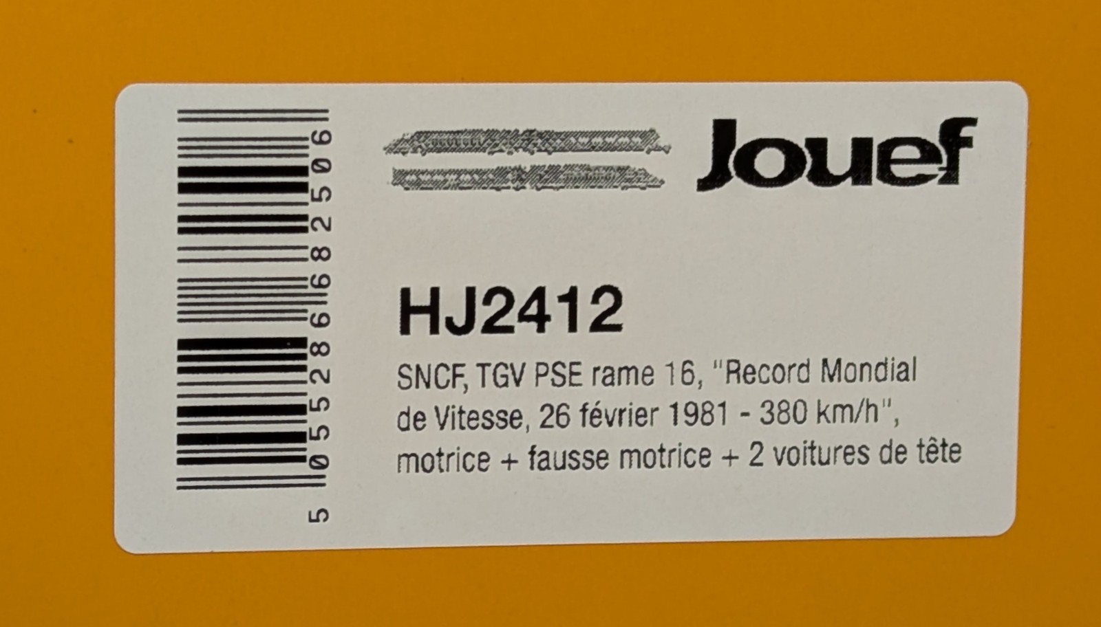 JOUEF TGV RECORD DU MONDE WORLD SPEED RECORD SPECIAL 4 PIECE SET HO HJ2412 SNCF
