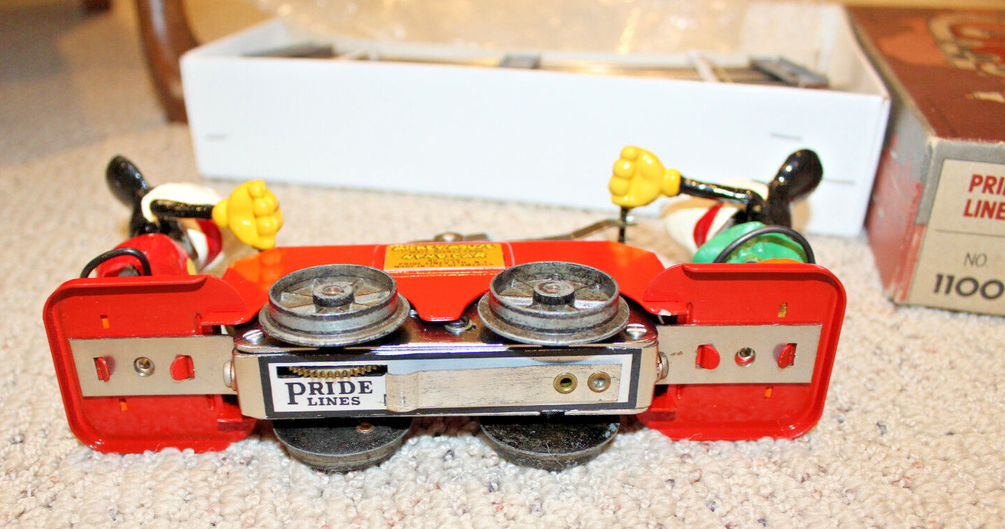 Pride Lines #1100 Mickey Mouse & Minnie Red Handcar Boxed w/ Track