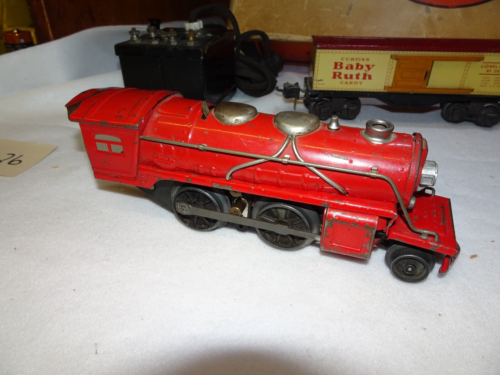 Vintage Lionel JR 1055 Prewar Freight Train Set w’Transformer and RED Loco