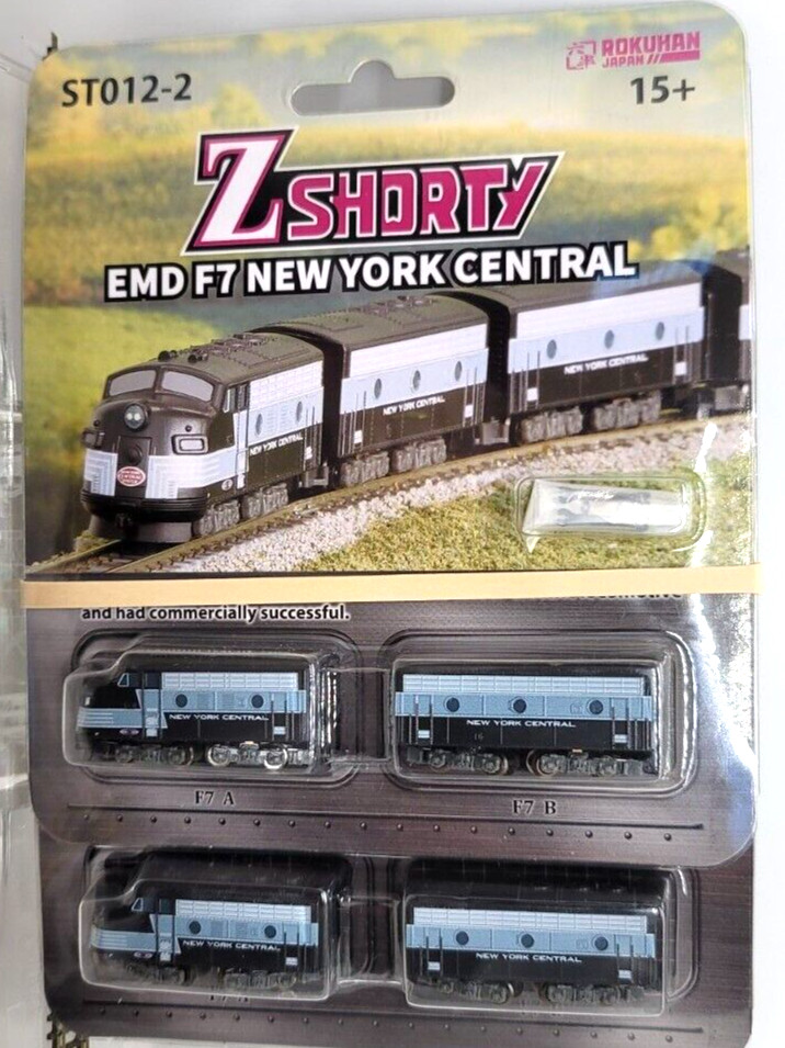 Z scale Rokuhan ST012-2 Powered NYC EMD F7A/B/B/A SET w/opt Mkln cplrs (8)