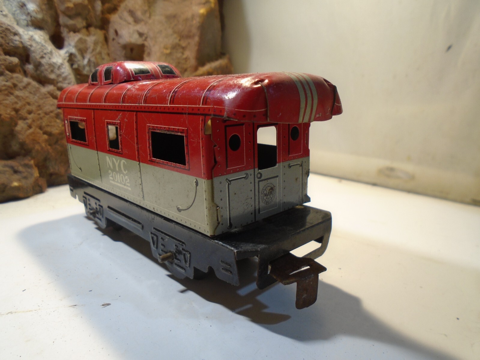 MARX VINTAGE TINPLATE LITOGRAPH CABOOSE NYC 20120, GOOD CONDITION 5-193-5