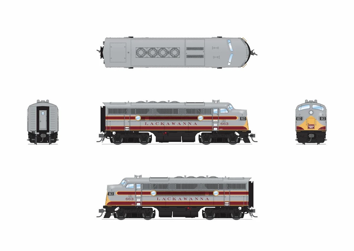 Broadway Limited ~ HO Scale ~ EMD F3A ~ Lackawanna DLW #664 ~ DC Version ~ 9665