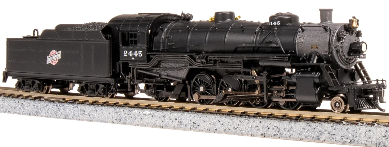 BROADWAY LIMITED 7854 N SCALE USRA LIGHT MIKADO, CNW 2445, PARAGON4 SOUND/DC/DCC