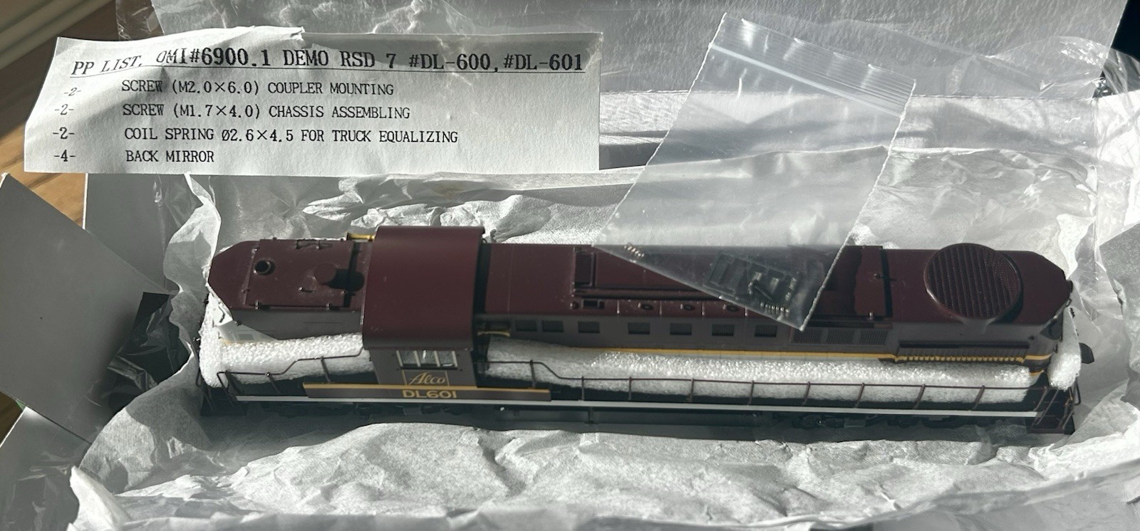 HO Scale Overland Brass Alco RSD7 Demonstrator #DL601 Omi 6900.1