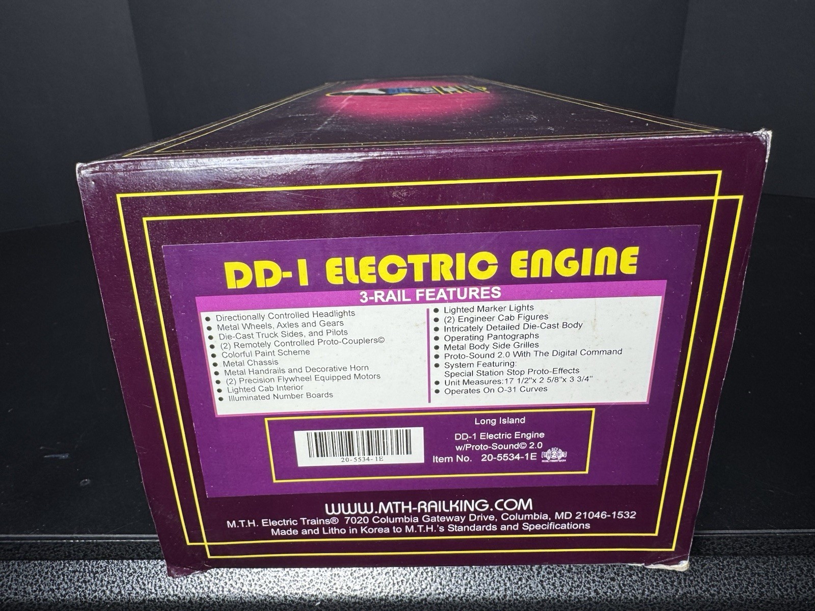 MTH 20-5534-1E Long Island DD-1 electric engine #344A #344B PS2 BCR EX