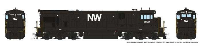 HO SCALE – RAPIDO #42023 – C30-7 LOCO – N&W – RD# 8059 – DC