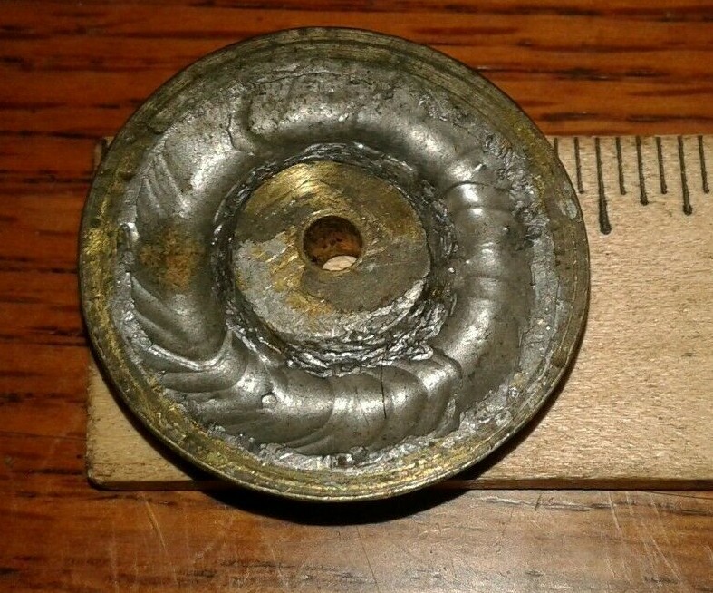 SOLID UNCLEANED BRASS O GAUGE WHEEL ~1.40″