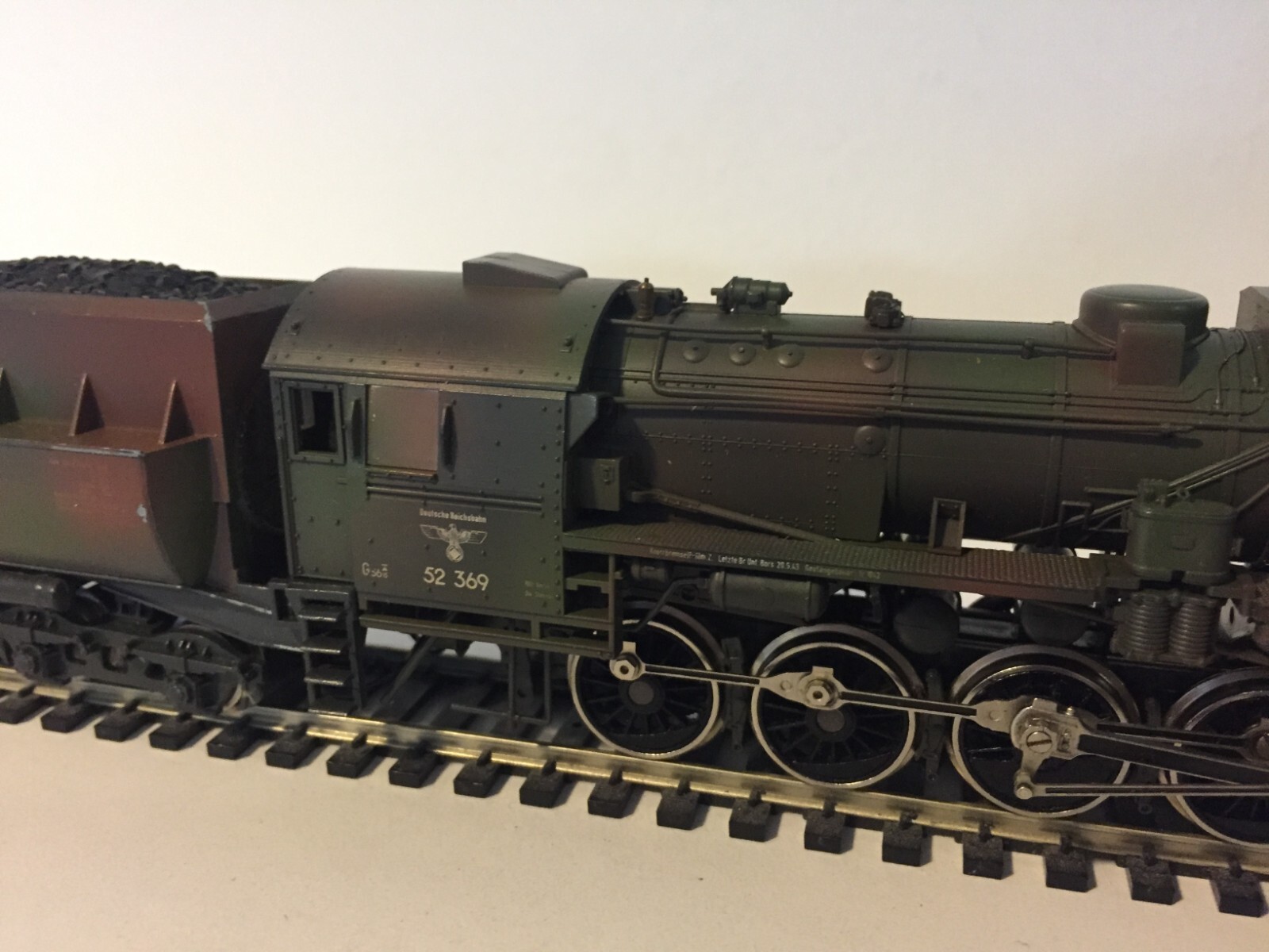 Liliput 852 Ensemble of Br52 2-10-0 in DRB Wehrmacht Camouflaged Epoch ii Livery