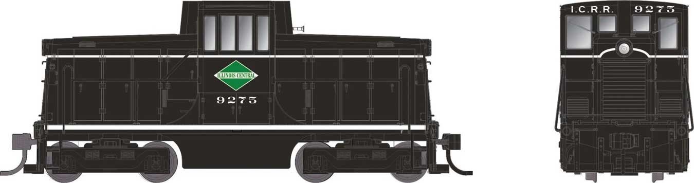 Rapido 48052 HO GE 44-Tonner – Standard DC Illinois Central #9275 (black, white,