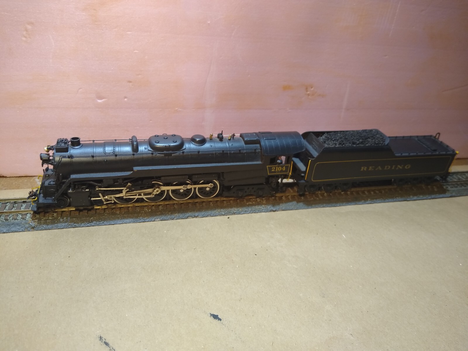 HO Custom NJ Brass Reading Co 4-8-4 T1 Northern PFM Sound Rev HL/BL Fire Box Lt