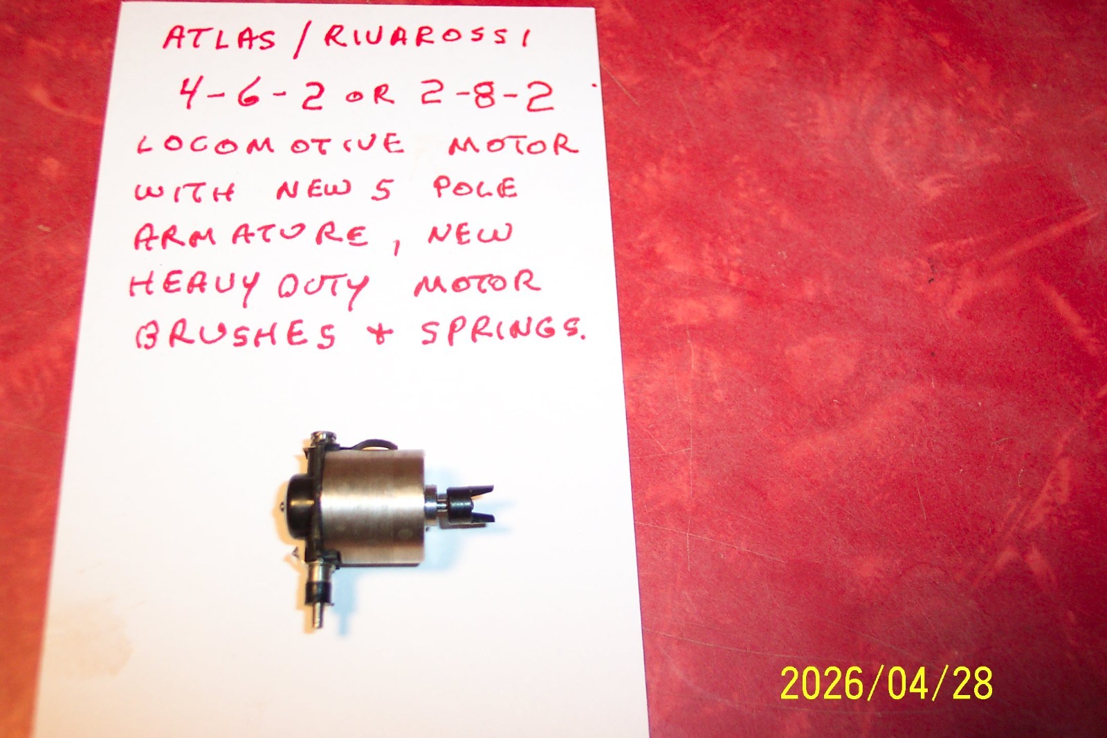 Atlas/RIVAROSSI 4-6-2 or 2-8-2 UPGRADED LOCOMOTIVE MOTOR , Used, N Scale