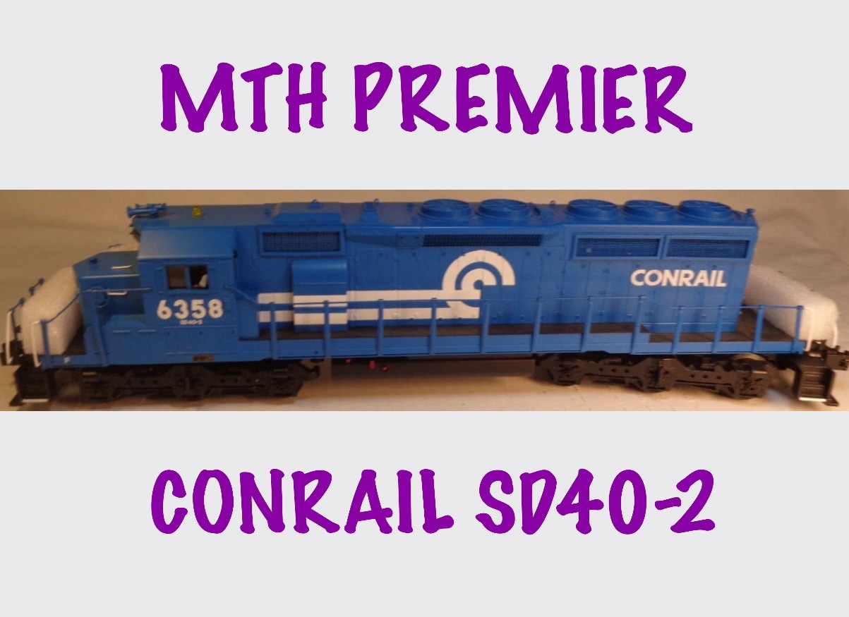 MTH PREMIER CONRAIL SD40-2 DIESEL ENGINE W/ BCR! 20-2363-1 O SCALE PS2 & BCR