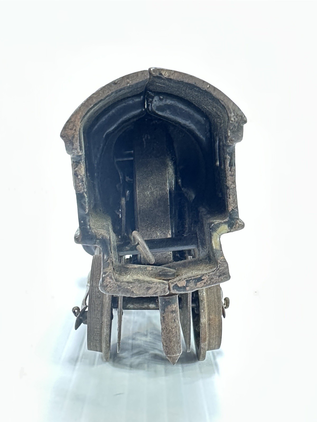 Antique Cast Iron Toy Windup Train Locomotive Grill Broken