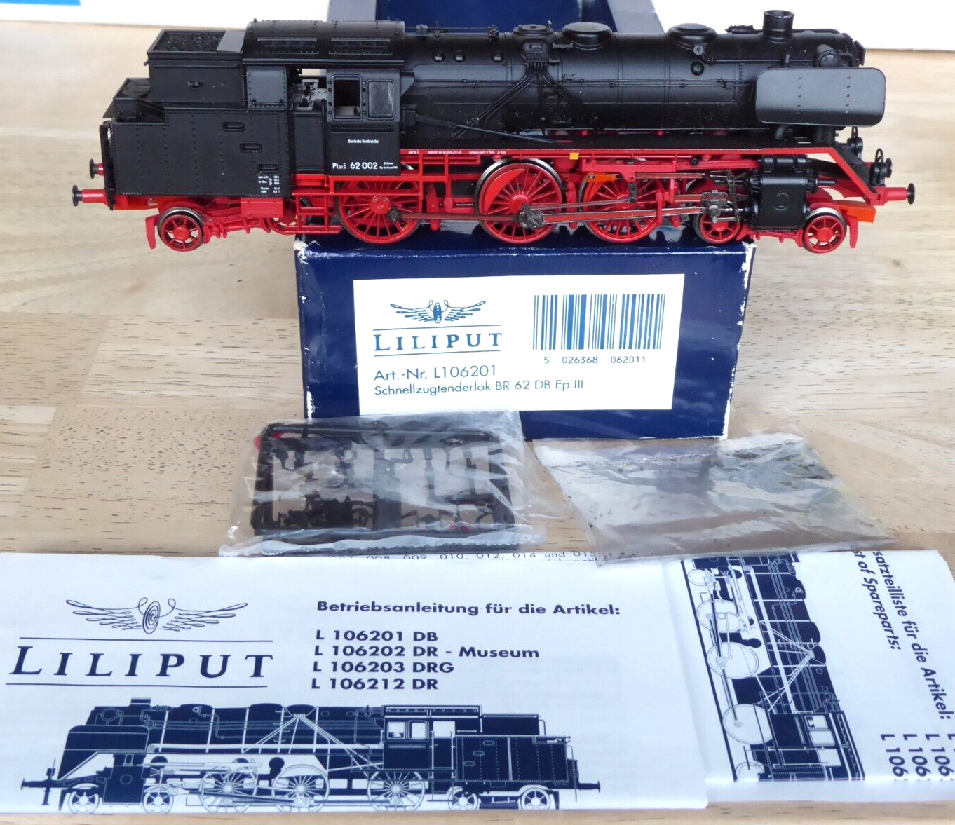 Liliput 106201 H0 Tender Br 62 002 DB Epoch 3 with Dss, Lok of the Bw Dortmund