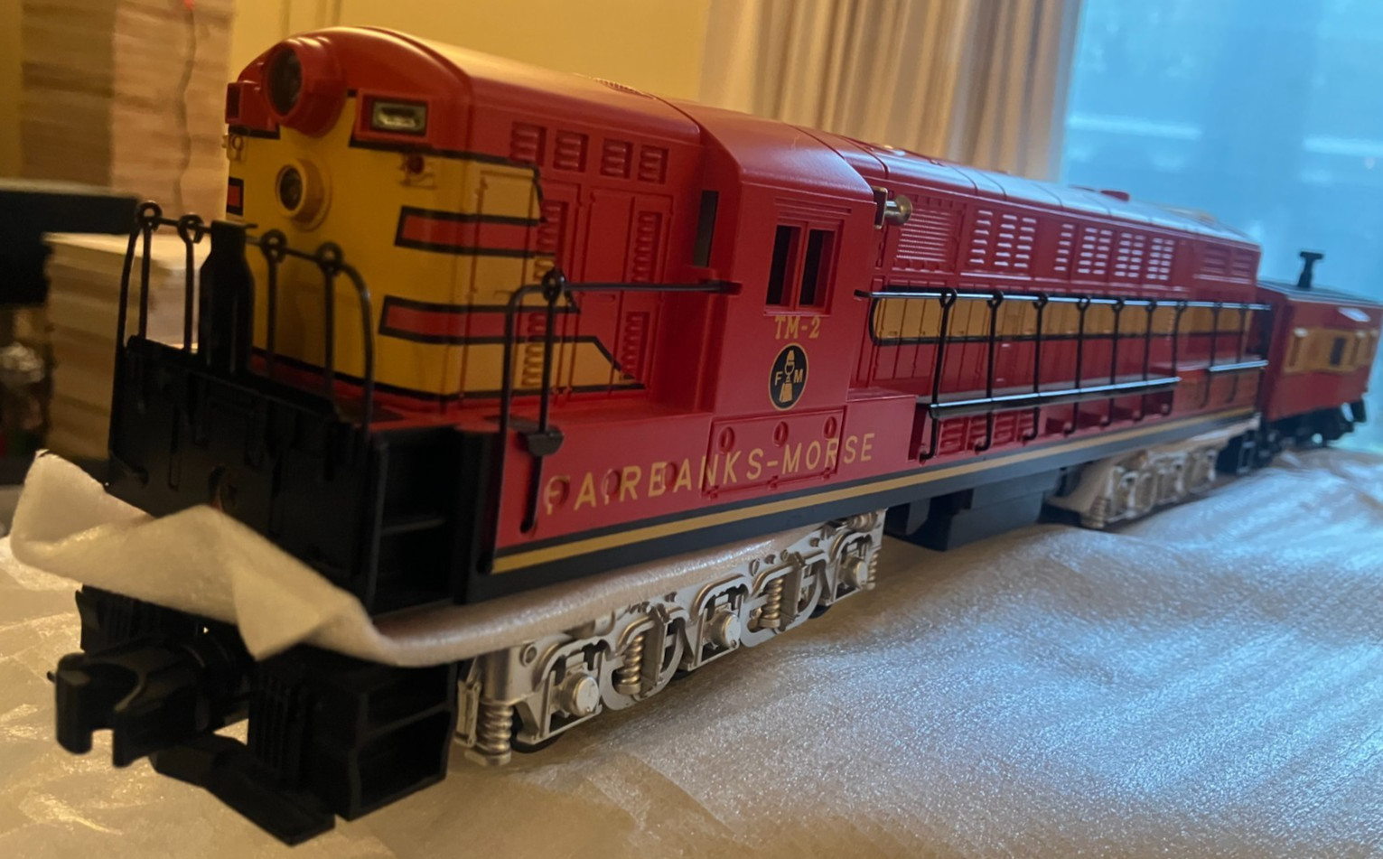 MTH 20-2183-1 FM Train Master Demonstrator UPGRADED to Ps2 w/ BCR & CABOOSE