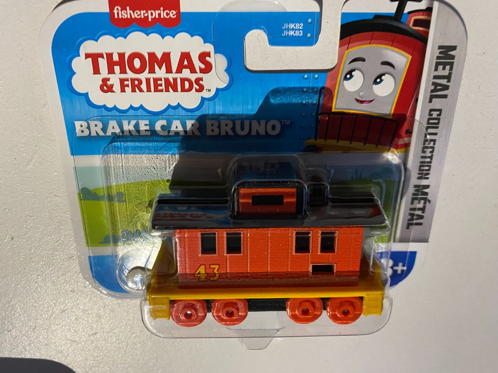 Fisher-Price THOMAS & FRIENDS *BRAKE CAR BRUNO* #43 ORANGE METAL ENGINE NEW! 3+