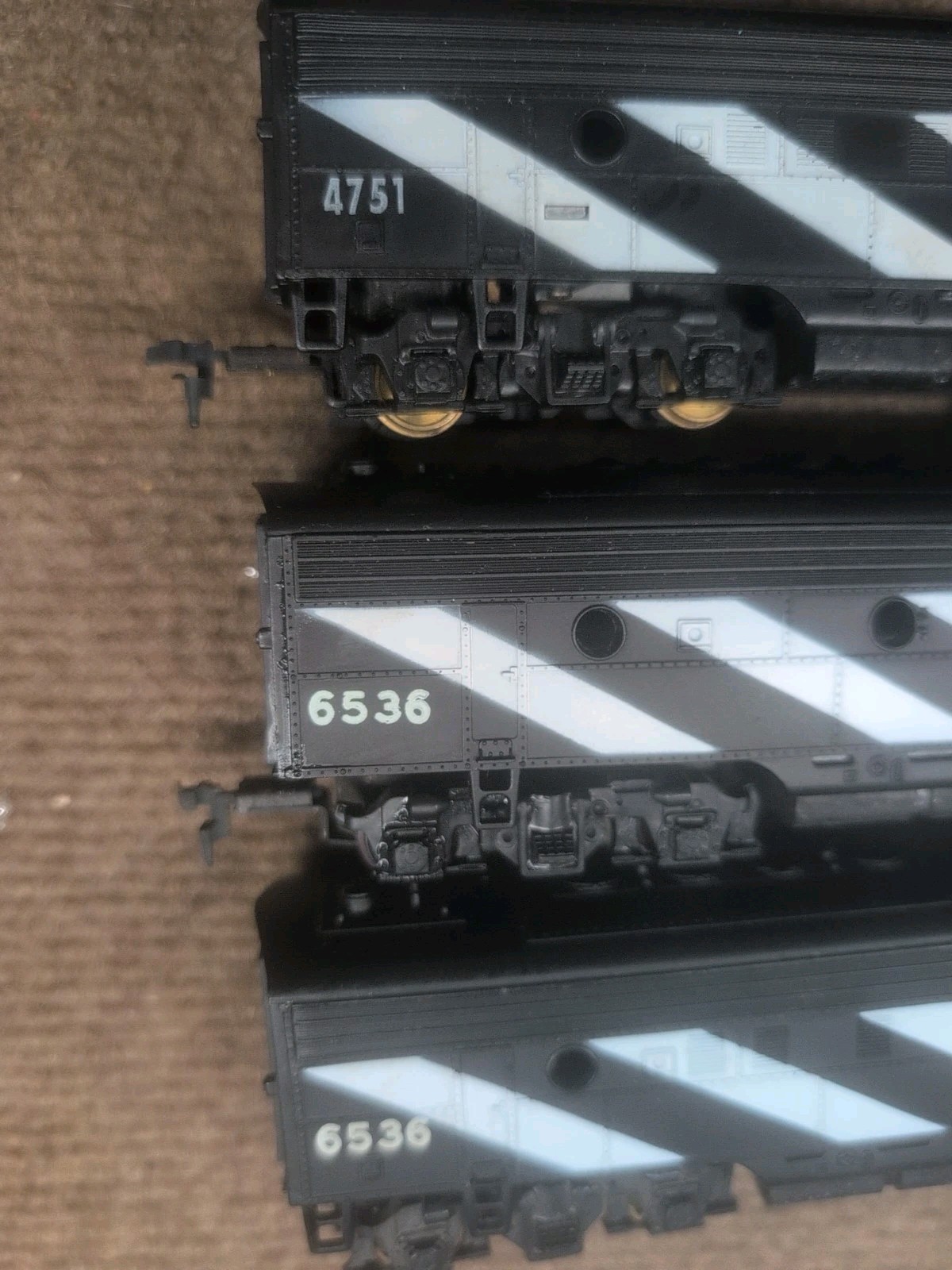 HO AHM Tempo Canadian National #6536ᇛ Zebra F3 Diesel Loco Engine lot of 4