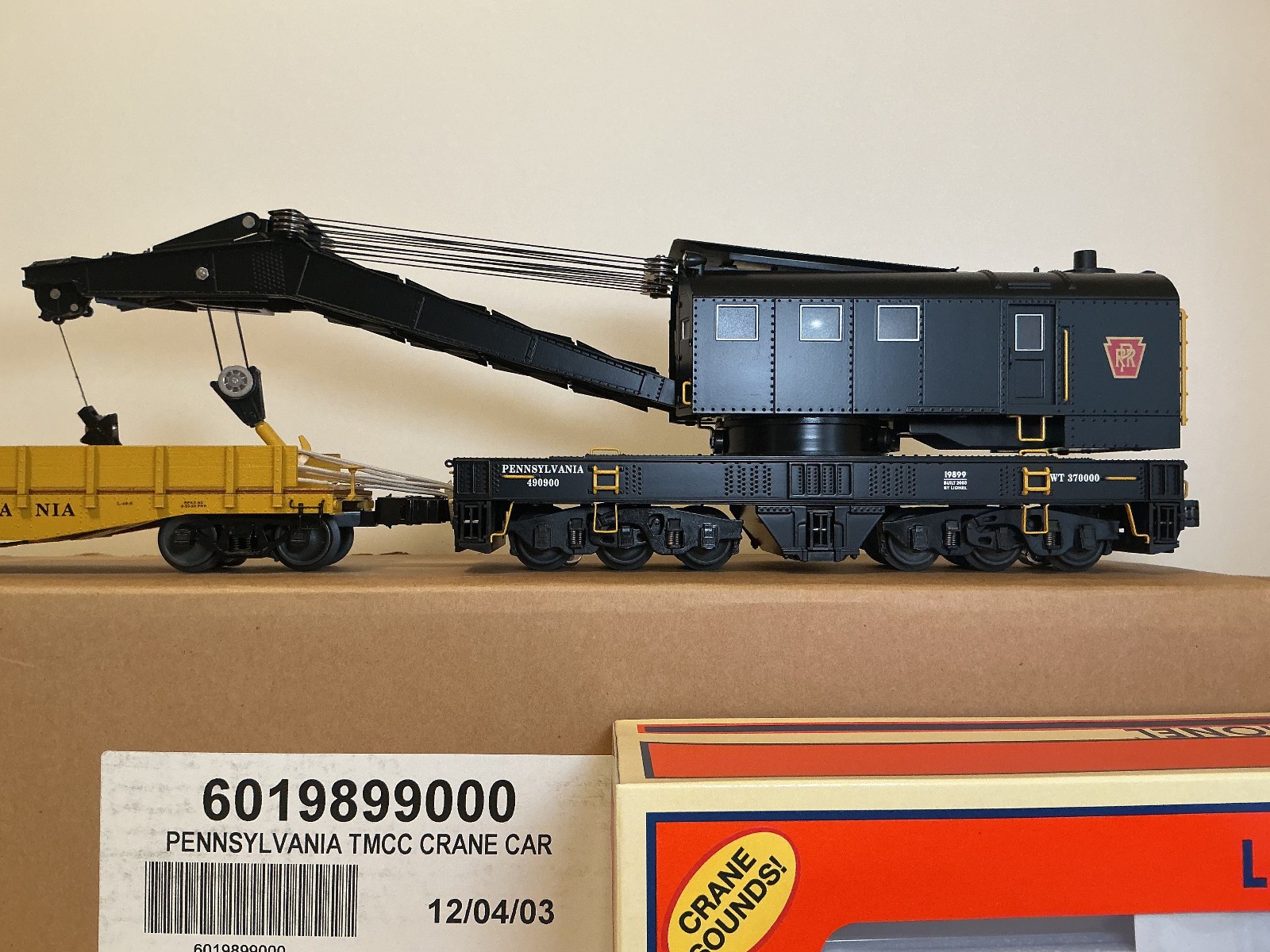 Lionel 6-19899 PA Crane & Boom Car Mint in Original Box made 2003-2005