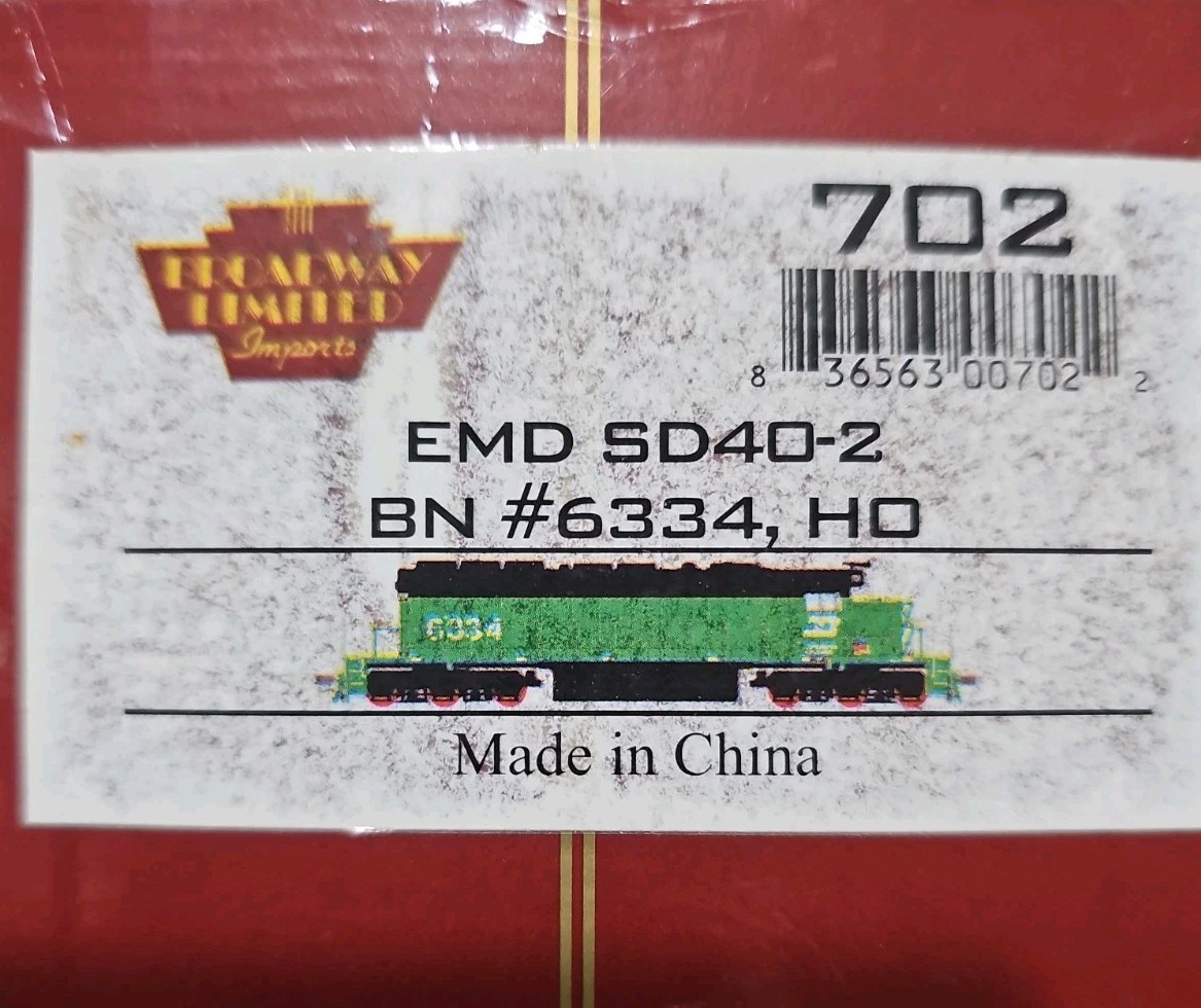 Broadway Limited HO 702 EMD SD40-2 BNSF #6334 Locomotive